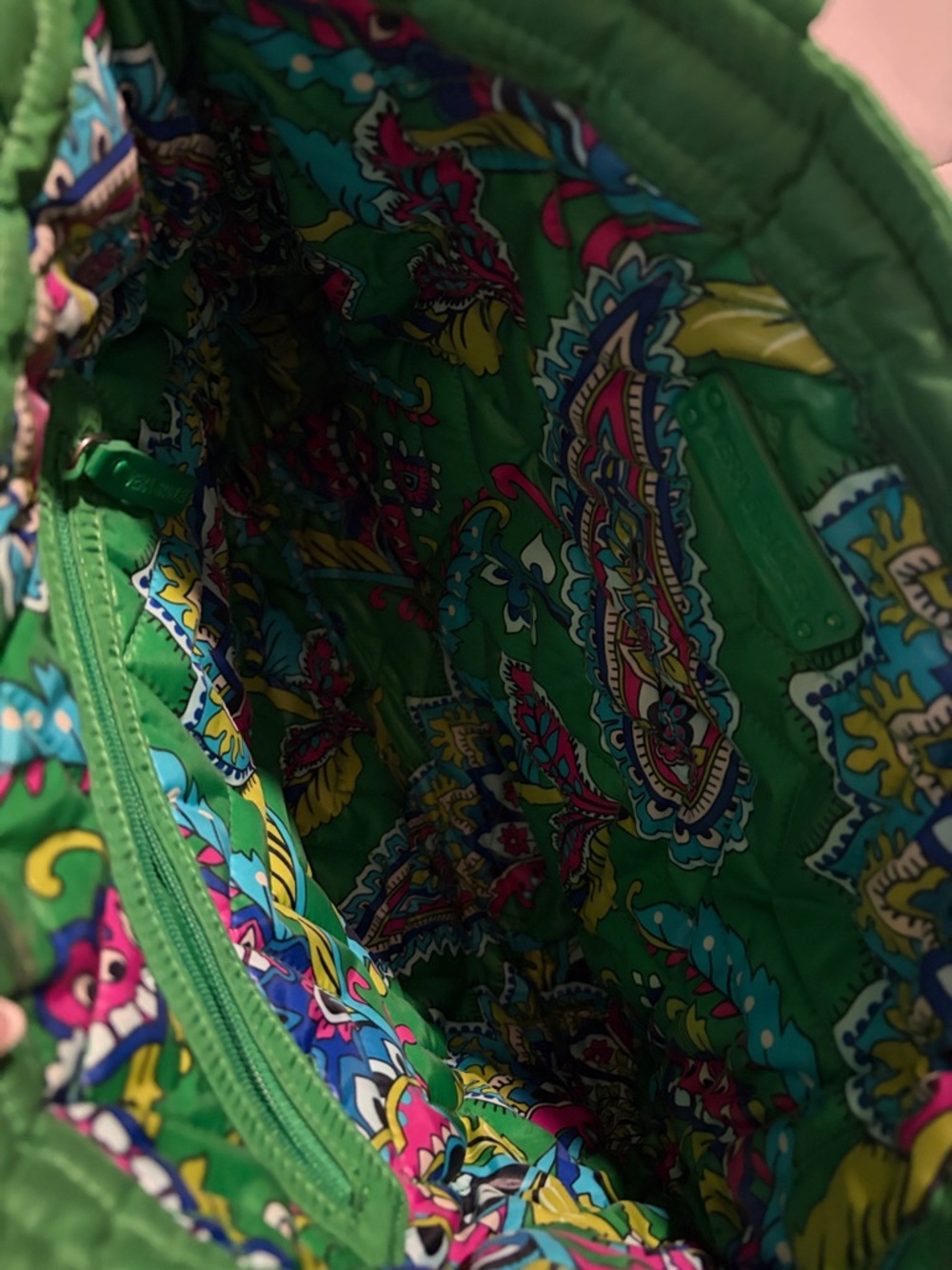 Quilted Green Tote Bag - Unknown Brand - Picture 3 of 3